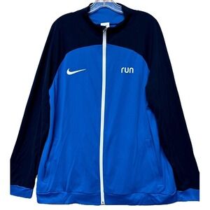 Nike Run Dri-FIT Track Jacket Mens XL Slim Fit Blue Full Zip Performance Active